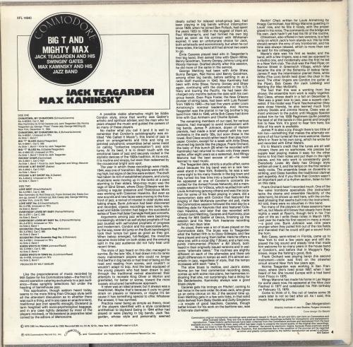 Jack Teagarden Big T And Mighty Max vinyl LP album (LP record) US JTGLPBI689973