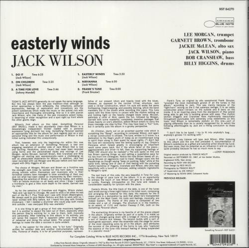 Jack Wilson Easterly Winds - 180gm Vinyl vinyl LP album (LP record) UK JWOLPEA867643