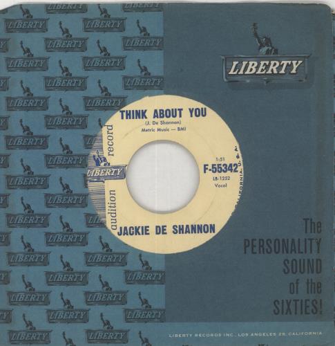 Jackie DeShannon Think About You 7" vinyl single (7 inch record / 45) US JCK07TH858046