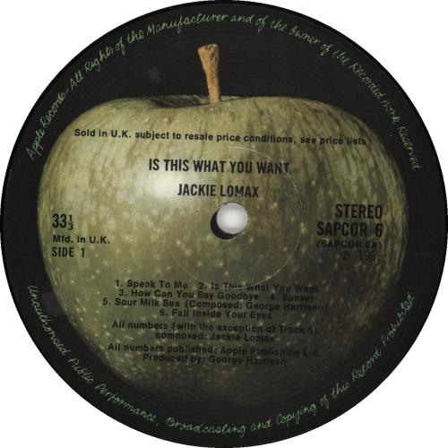 Jackie Lomax Is This What You Want? - 1st - EX vinyl LP album (LP record) UK JLXLPIS705067