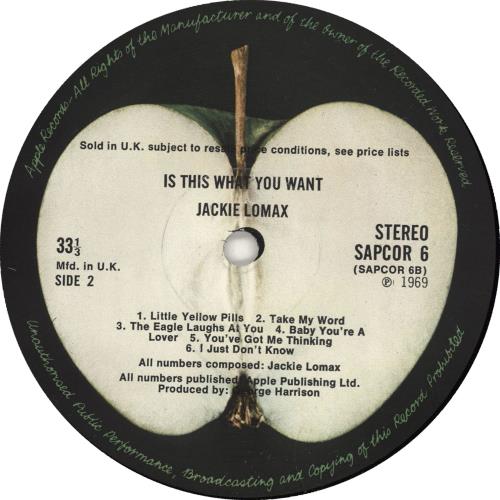 Jackie Lomax Is This What You Want? - 1st - EX vinyl LP album (LP record) UK JLXLPIS705067