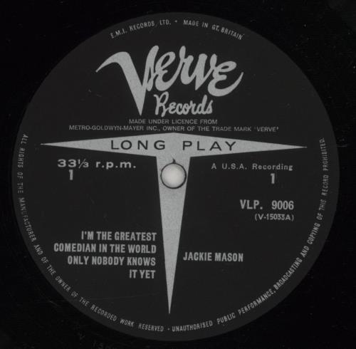 Jackie Mason I'm The Greatest Comedian In The World vinyl LP album (LP record) UK 5JMLPIM490192
