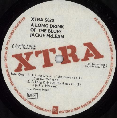 Jackie McLean A Long Drink Of The Blues vinyl LP album (LP record) UK JM7LPAL880888