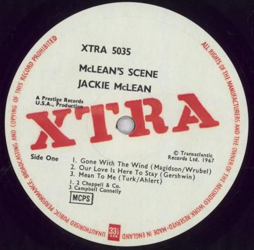 Jackie McLean McLean's Scene vinyl LP album (LP record) UK JM7LPMC846634