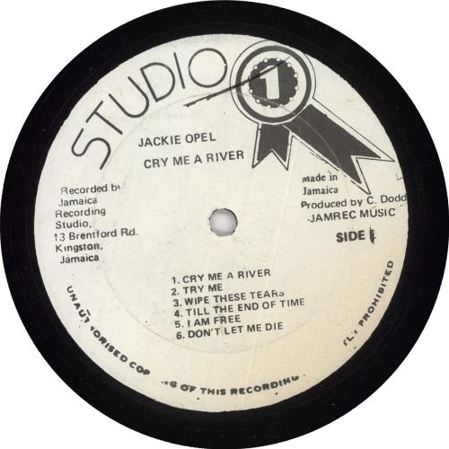 Jackie Opel Cry Me A River vinyl LP album (LP record) Jamaican 0CHLPCR732907