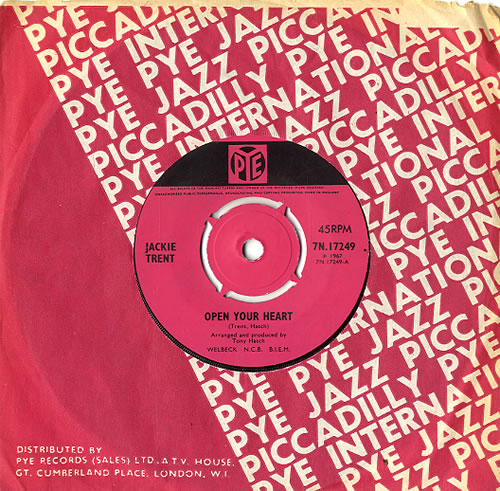 Jackie Trent Open Your Heart 7" vinyl single (7 inch record / 45) UK 5JT07OP594247