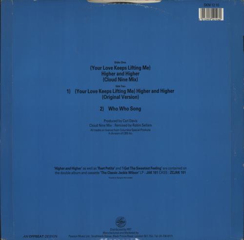 Jackie Wilson (Your Love Keeps Lifting Me) Higher And Higher 12" vinyl single (12 inch record / Maxi-single) UK JAC12YO572676