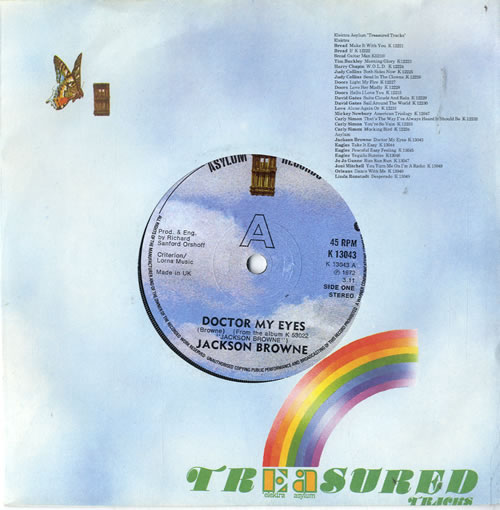 Jackson Browne Doctor My Eyes 7" vinyl single (7 inch record / 45) UK JKB07DO604160