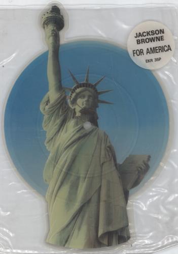 Jackson Browne For America shaped picture disc (picture disc vinyl record) UK JKBSHFO74658