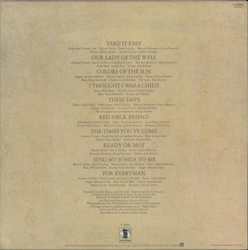 Jackson Browne For Everyman vinyl LP album (LP record) UK JKBLPFO264480