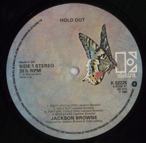 Jackson Browne Hold Out vinyl LP album (LP record) UK JKBLPHO299231