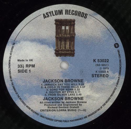Jackson Browne Jackson Browne vinyl LP album (LP record) UK JKBLPJA341729