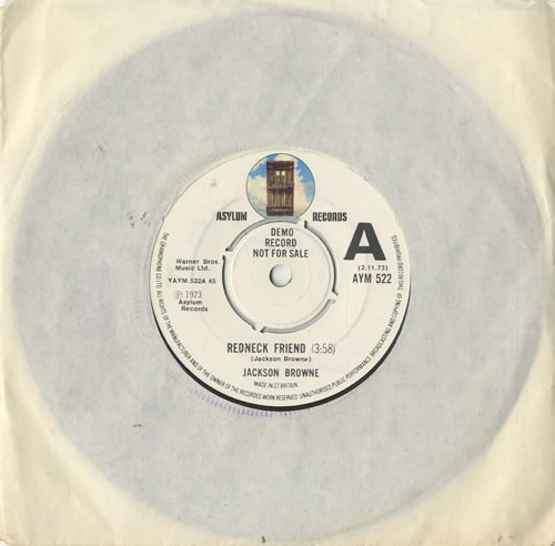 Jackson Browne Redneck Friend 7" vinyl single (7 inch record / 45) UK JKB07RE132019
