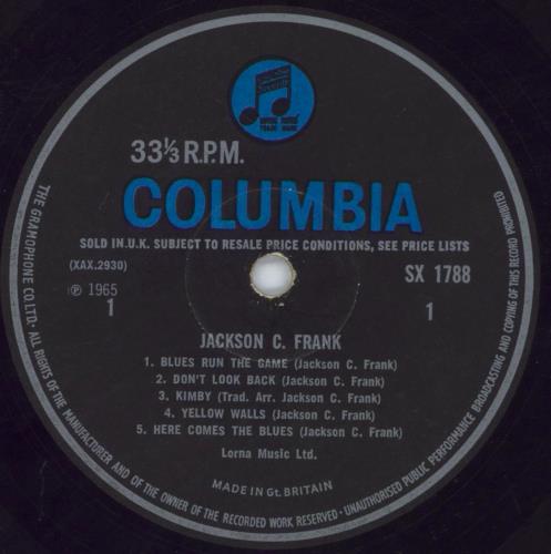 Jackson C. Frank Jackson C. Frank - 2nd Mono vinyl LP album (LP record) UK 13CLPJA818335