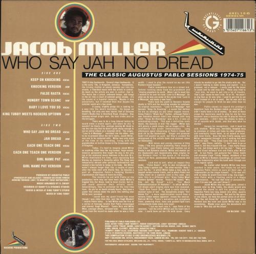 Jacob Miller Who Say Jah No Dread (The Classic Augustus Pablo Sessions 1974-75) vinyl LP album (LP record) UK J17LPWH718333