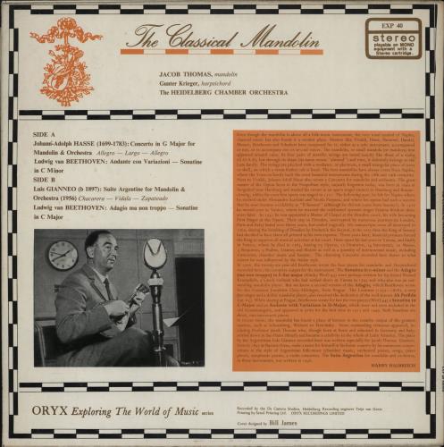 Jacob Thomas The Classical Mandolin vinyl LP album (LP record) UK 1MELPTH763463