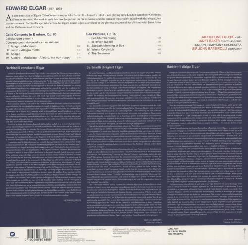 Jacqueline Du Pr Elgar - Cello Concerto in E Minor, Op.85 / Sea Pictures, Op.37 - Sealed vinyl LP album (LP record) UK J5CLPEL870276