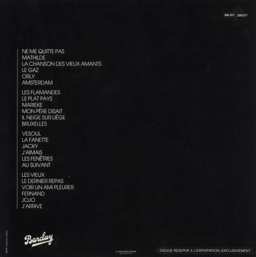 Jacques Brel Brel vinyl LP album (LP record) French JQBLPBR882558