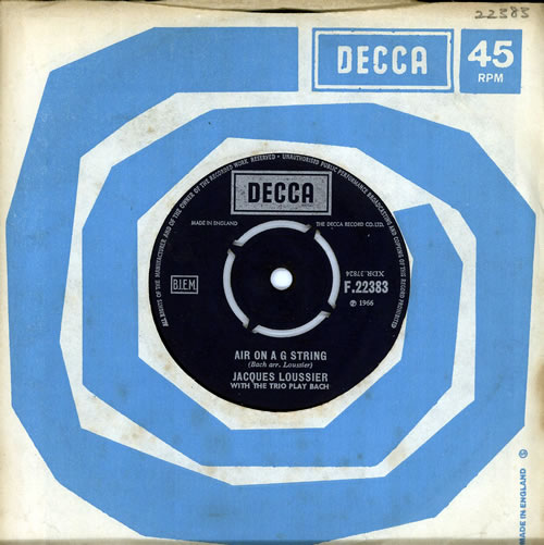Jacques Loussier Air On A G String - 2nd 7" vinyl single (7 inch record / 45) UK JCQ07AI569686