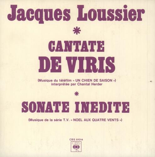 Jacques Loussier Cantate De Viris 7" vinyl single (7 inch record / 45) French JCQ07CA744370