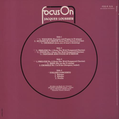 Jacques Loussier Focus On 2-LP vinyl record set (Double LP Album) UK JCQ2LFO495649