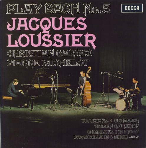 Jacques Loussier Play Bach No. 5 vinyl LP album (LP record) UK JCQLPPL820926