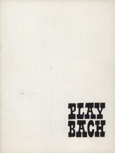 Jacques Loussier Play Bach tour programme UK JCQTRPL889029