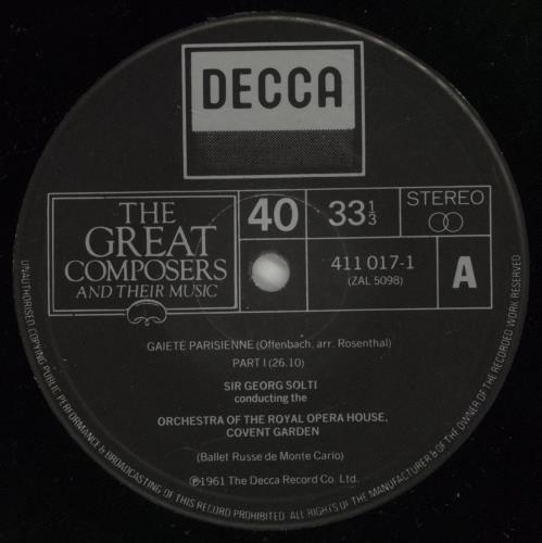 Jacques Offenbach Gaite Parisienne / Faust - ballet music vinyl LP album (LP record) UK J4GLPGA876057