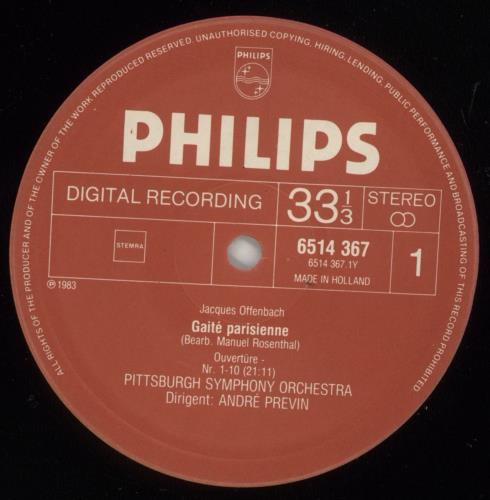 Jacques Offenbach Offenbach: Gat Parisienne vinyl LP album (LP record) Dutch J4GLPOF874955