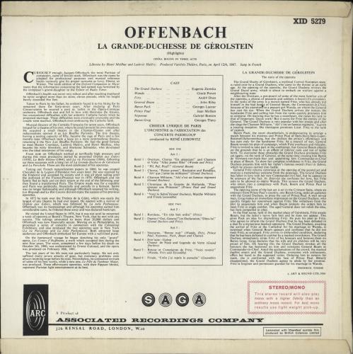 Jacques Offenbach Offenbach: The Grand Duchess vinyl LP album (LP record) UK J4GLPOF856449