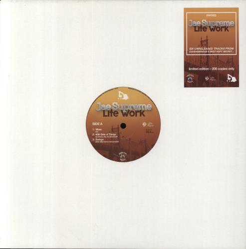 Jae Supreme Life Work + Press Release 12" vinyl single (12 inch record / Maxi-single) UK 8AQ12LI854631