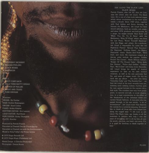 Jah Lloyd Black Moses vinyl LP album (LP record) UK JQLLPBL705028