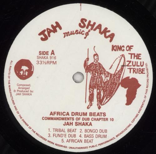 Jah Shaka Africa Drum Beats: Commandments of Dub Chapter 10 vinyl LP album (LP record) UK JHKLPAF856879