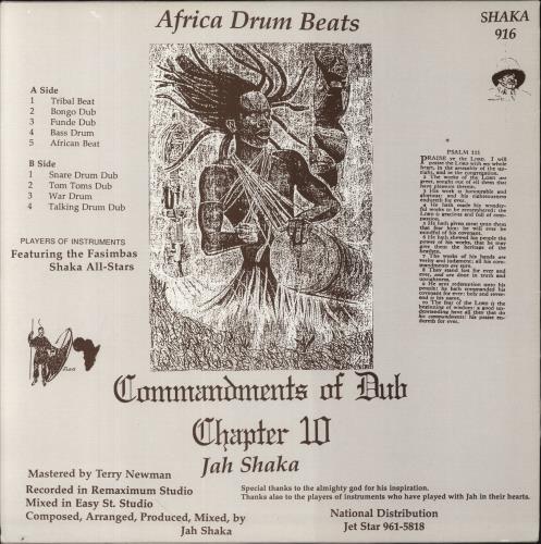 Jah Shaka Africa Drum Beats: Commandments of Dub Chapter 10 vinyl LP album (LP record) UK JHKLPAF856879