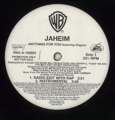Jaheim Anything For You 12" vinyl single (12 inch record / Maxi-single) US 8CL12AN856562