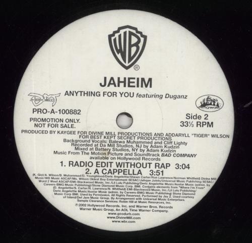 Jaheim Anything For You 12" vinyl single (12 inch record / Maxi-single) US 8CL12AN856562