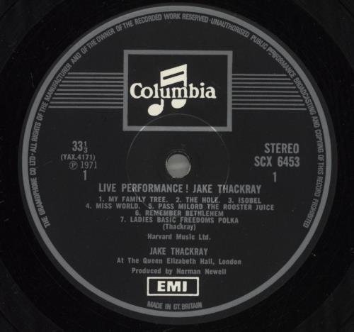 Jake Thackray Live Performance! vinyl LP album (LP record) UK JKCLPLI545427