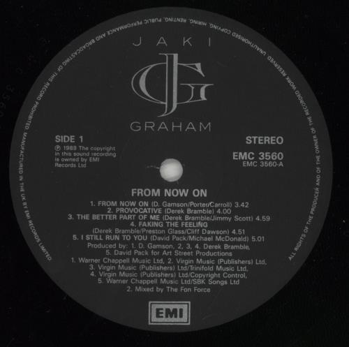 Jaki Graham From Now On vinyl LP album (LP record) UK JAKLPFR289176