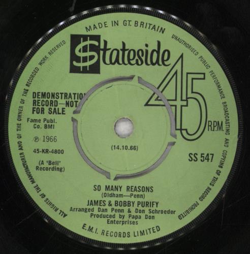 James And Bobby Purify I'm Your Puppet - A Label 7" vinyl single (7 inch record / 45) UK J+B07IM835514