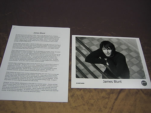 James Blunt Back To Bedlam media press pack US BU1PPBA346680