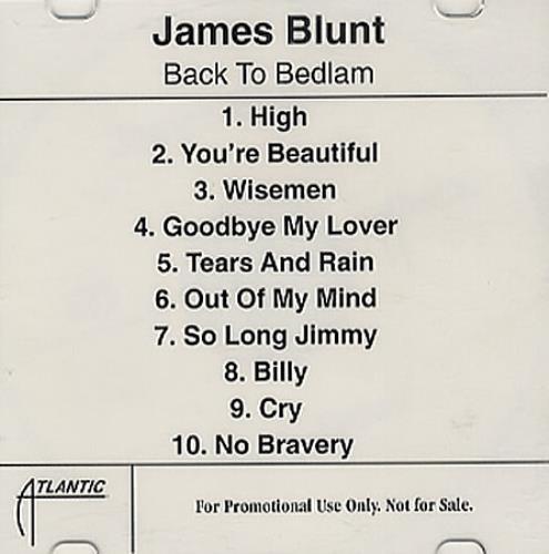 James Blunt Back To Bedlam CD-R acetate US BU1CRBA348740