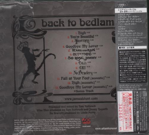 James Blunt Back To Bedlam CD album (CDLP) Japanese BU1CDBA666122
