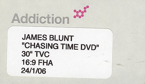James Blunt Chasing Time video (VHS or PAL or NTSC) UK BU1VICH358792