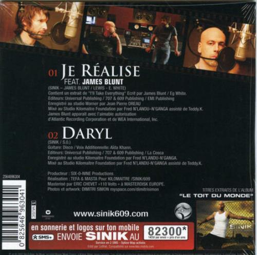 James Blunt Je Realise CD single (CD5 / 5") French BU1C5JE426800