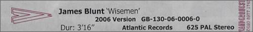 James Blunt Wisemen video (VHS or PAL or NTSC) UK BU1VIWI358780