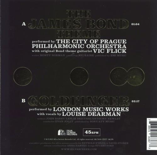 James Bond 007: The James Bond Theme & Goldfinger - RSD 2021 7" vinyl single (7 inch record / 45) UK JBD07TH786360
