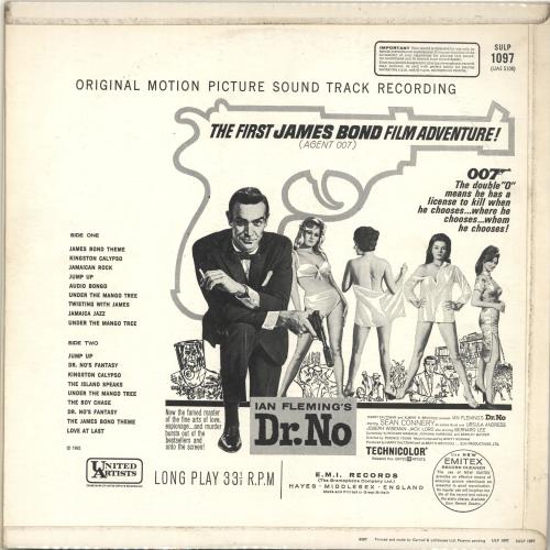 James Bond Dr. No vinyl LP album (LP record) UK JBDLPDR692874
