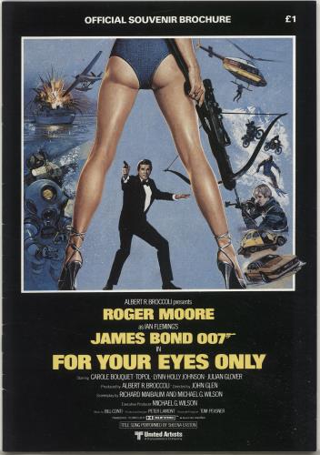 James Bond For Your Eyes Only tour programme UK JBDTRFO697337
