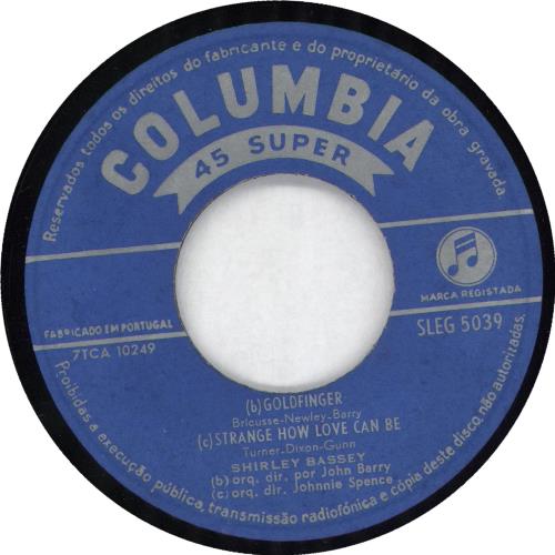 James Bond Goldfinger EP 7" vinyl single (7 inch record / 45) Portuguese JBD07GO727729