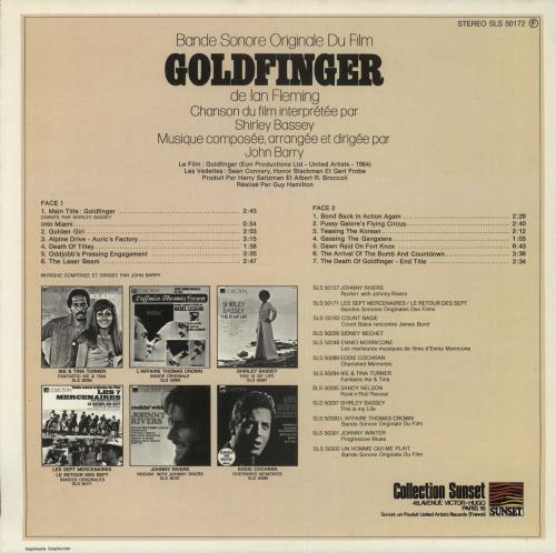 James Bond Goldfinger vinyl LP album (LP record) French JBDLPGO728845